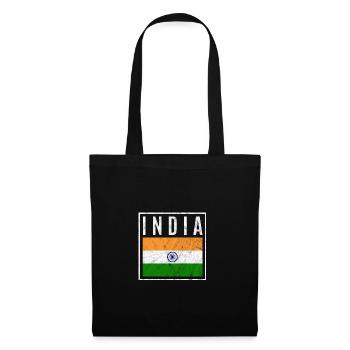 Indien - Stoffbeutel - Schwarz - Vorne