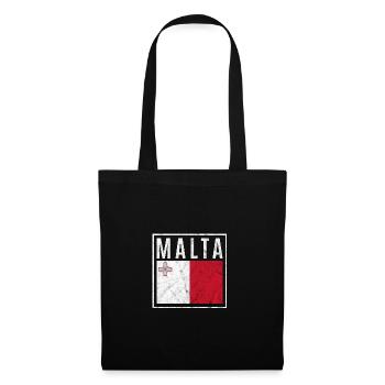Malta - Stoffbeutel - Schwarz - Vorne