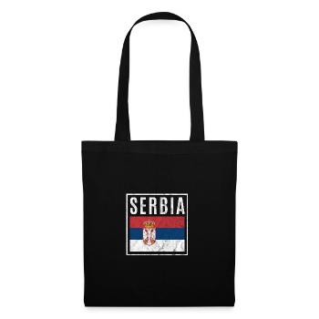 Serbie - Sac en tissu - noir - Devant