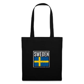 Schweden - Stoffbeutel - Schwarz - Vorne