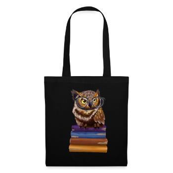 Owl Book Reading Reader Reading Friends Funny Owls - Tote Bag - black - Front