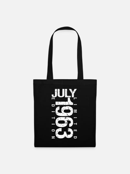 Juli 1963 Juli Geburtstagsgeschenk Juli 1963 - Stoffbeutel - Schwarz