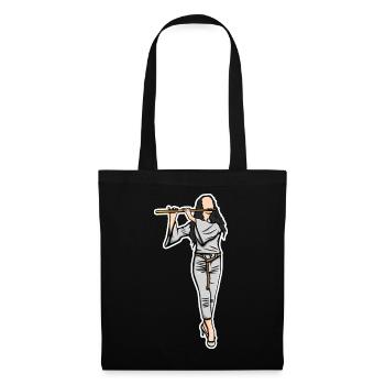 Croquis flûtiste - Sac en tissu - noir - Devant