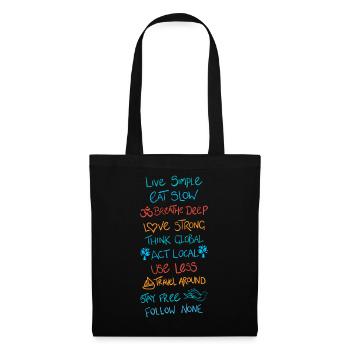 Vivre simple 2 - Sac en tissu - noir - Devant