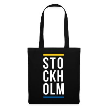 Design du logo de la ville de Stockholm - Sac en tissu - noir - Devant