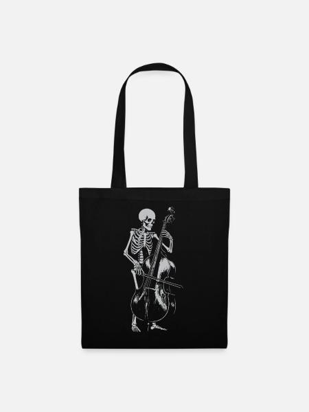 Skeleton spielt Kontrabass - Stoffbeutel - Schwarz