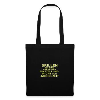 Grillen Jahreszeit Grill Vater Geschenkidee Dad - Stoffbeutel - Schwarz - Vorne