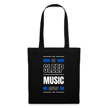 manger de la musique de sommeil répéter l’idée de cadeau disant - Sac en tissu - noir - Devant