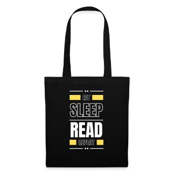 manger dormir lire répéter l’idée cadeau lire le slogan - Sac en tissu - noir - Devant