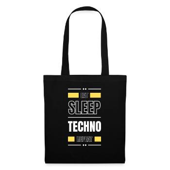 manger du sommeil techno répéter l’idée cadeau en disant fête - Sac en tissu - noir - Devant