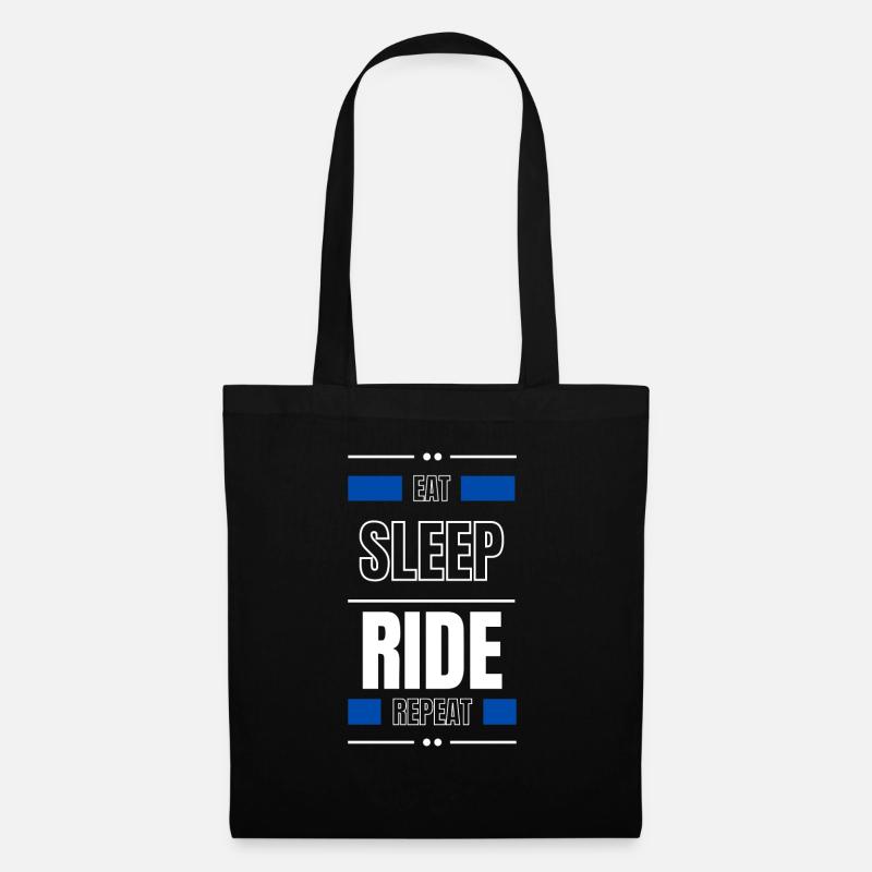 eat sleep ride repeat geschenk idee spruch bike - Stoffbeutel - Schwarz
