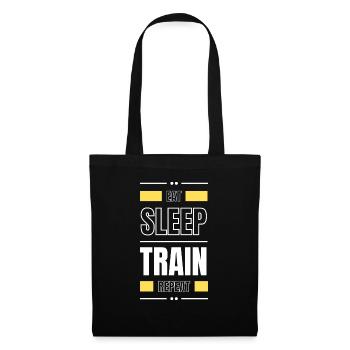 manger le train de sommeil répéter l’idée cadeau fitness - Sac en tissu - noir - Devant