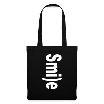 Smile :) - Stoffbeutel - Schwarz - Vorne