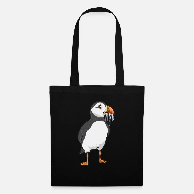 Papageientaucher Puffin Alkenvögel Lunde - Stoffbeutel - Schwarz
