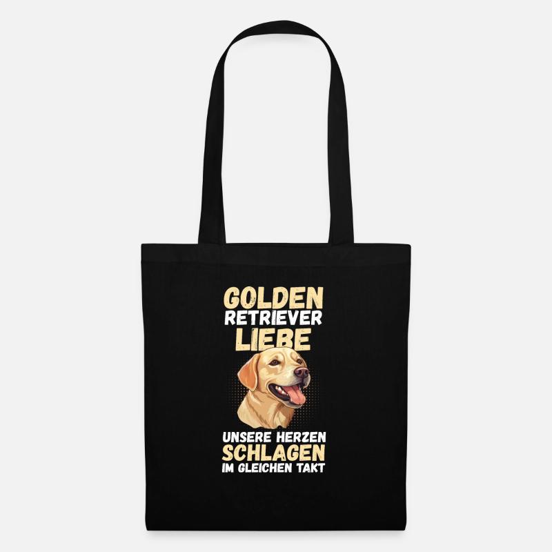 Hund Golden Retriever - Stoffbeutel - Schwarz