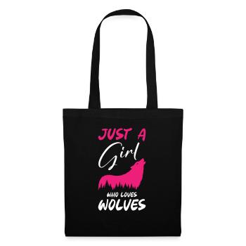 Juste une fille qui aime les loups - Sac en tissu - noir - Devant