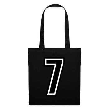 7 - Numéro 7 - Maillot numéro bicolore changement de couleur - Sac en tissu - noir - Devant
