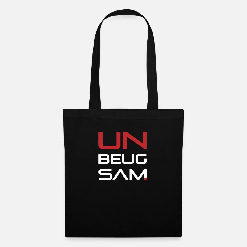 UNBEUGSAM weiß-rot - Stoffbeutel - Schwarz