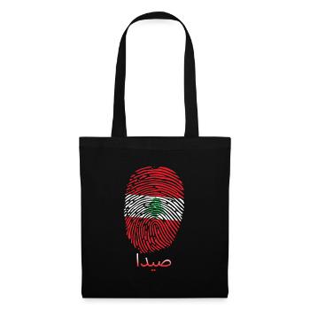 SIDON Libanese Libanon Libanesin Libanesisch - Stoffbeutel - Schwarz - Vorne