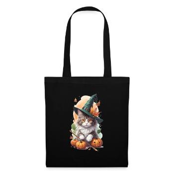 Chat des forêts norvégiennes Halloween Miaoul Cadeau - Sac en tissu - noir - Devant