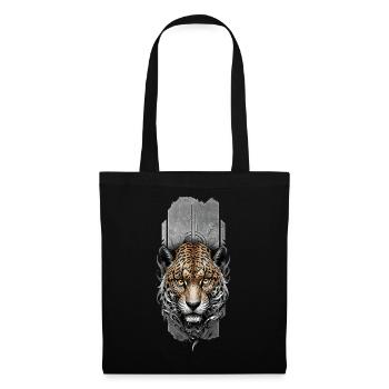 Fierce Majesty: Intense Jaguar Head - Tote Bag - black - Front