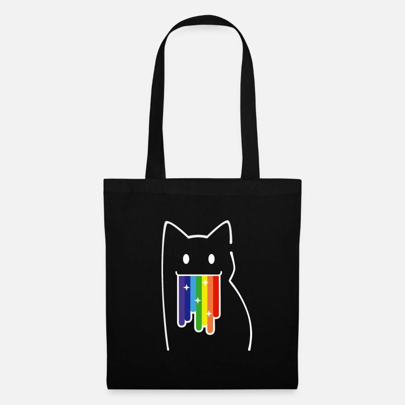 For Geeks: Nyan Cat, Pop-Tart Cat, Rainbow Colors - Stoffbeutel - Schwarz