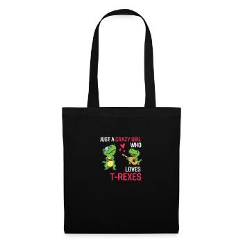 Tyrannosaurus Rex Dino Mädchen Geschenk T Rex - Stoffbeutel - Schwarz - Vorne