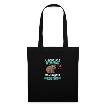 Wombat Kostüm Party Tier Geschenk Wombat - Stoffbeutel - Schwarz - Vorne