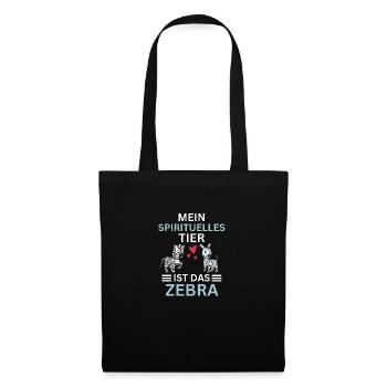 Mein spirituelles Tier Geschenk Lustiges Zebra - Stoffbeutel - Schwarz - Vorne
