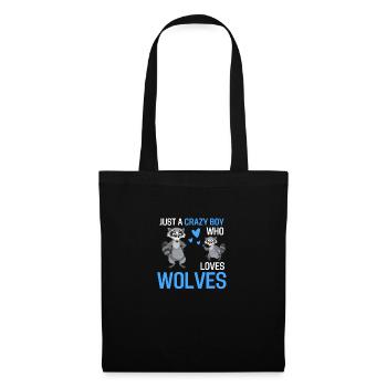 Just a Crazy Boy Animal Gift Raccoon - Tote Bag - black - Front