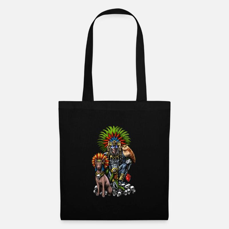 Aztekengott Mictlantecuhtli - Stoffbeutel - Schwarz