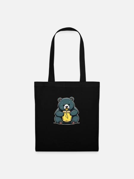 Hungriger Bär (Magical Animals Collection) - Stoffbeutel - Schwarz