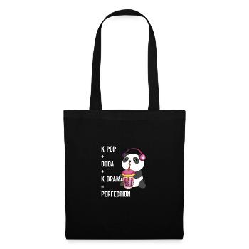 Boba Bubble Tea K-Drama Perfection K-Po coréen - Sac en tissu - noir - Devant