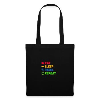 Manger dormir Padel Répéter Padel Paddle Tennis Paddleball - Sac en tissu - noir - Devant
