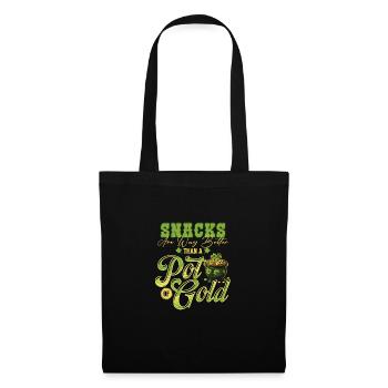 Les collations valent mieux qu’un pot de St Patrick en or - Sac en tissu - noir - Devant