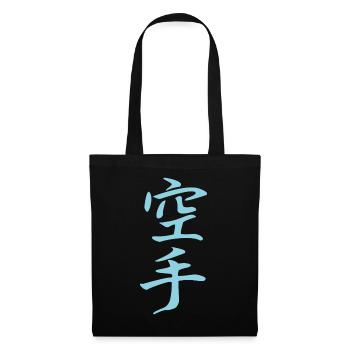Karaté Kanji Design en bleu - Sac en tissu - noir - Devant