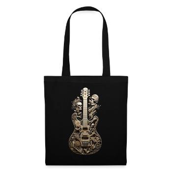 Gitarre Konzert Bands Musik - Stoffbeutel - Schwarz - Vorne