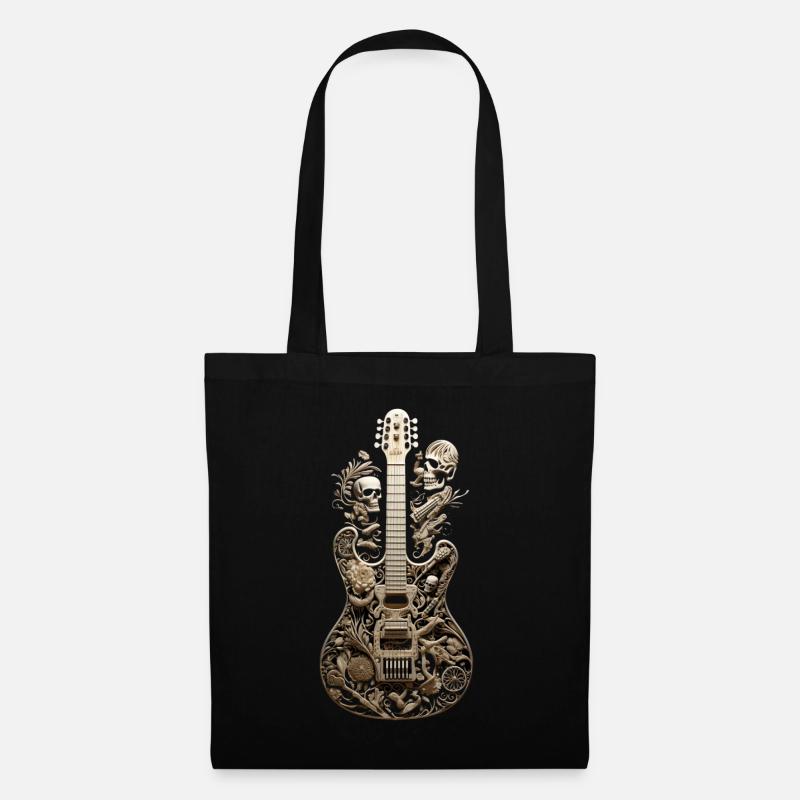 Gitarre Konzert Bands Musik - Stoffbeutel - Schwarz