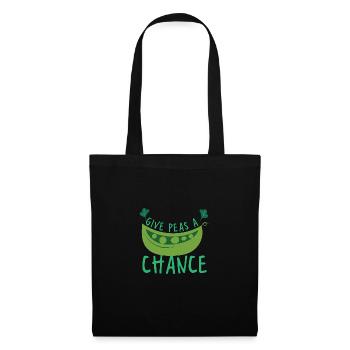 Give Peas A Chance Funny Health Food - Stoffbeutel - Schwarz - Vorne