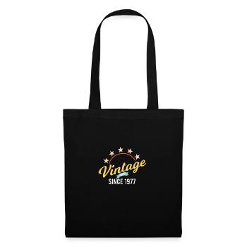 Vintage 1977 Birthday Year of birth Retro seashell - Tote Bag - black - Front