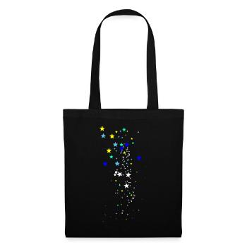 Colorful stars, stars, star, blue, yellow - Tote Bag - black - Front