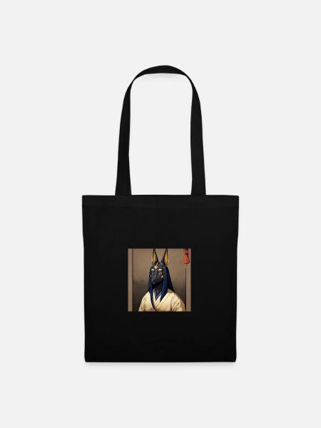 Anubis nach asiatischer Art - Stoffbeutel - Schwarz