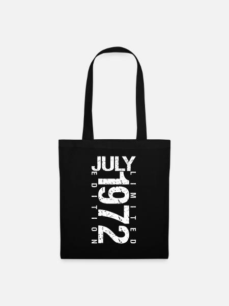 Juillet 1972 Juillet cadeau anniversaire July 1972 - Sac en tissu - noir