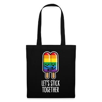 Let's stick together lustig Schwules Paar Eis LGBT - Stoffbeutel - Schwarz - Vorne