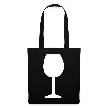 Wine Wine Glass - Tote Bag - black - Front