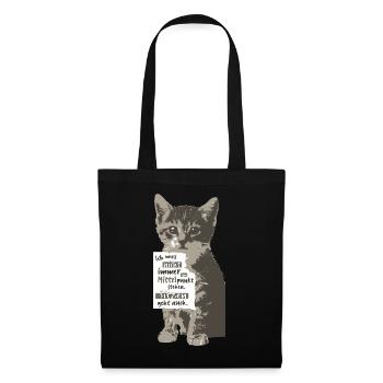 Ich muss nicht immer im Mittelpunkt stehen KATZE - Stoffbeutel - Schwarz - Vorne