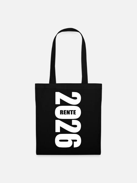 Rente 2026 - Ruhestand - Pension - Stoffbeutel - Schwarz