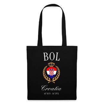 Bol Croatia Coat of Arms Crown – Travel Souvenir - Tote Bag - black - Front