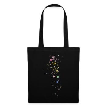 stars, drawing, illustration,pink,star,pastel - Tote Bag - black - Front