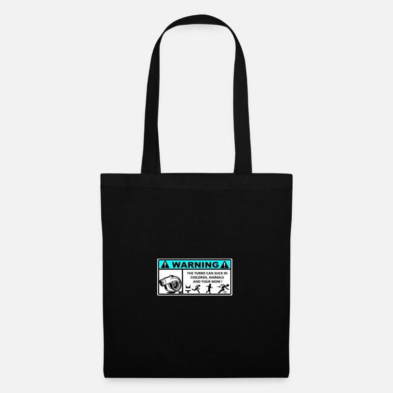 Autocollant Danger Turbo  - Sac en tissu - noir